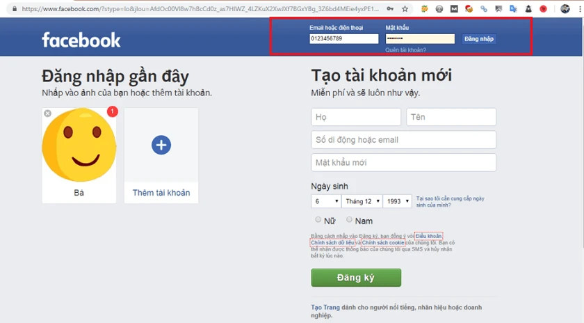 Đăng Nhập Facebook Bằng Máy Tính