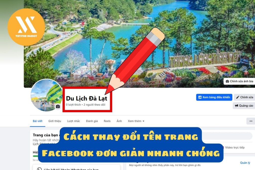 Thay đổi tên trang Facebook đơn giản - vietstar agency